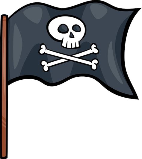 Premium Vector | Pirate flag cartoon clip art