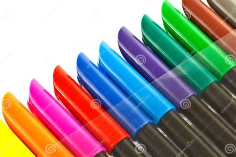 Colored Marker Pens Stock Photo Image Of Closeup Lined 43546734