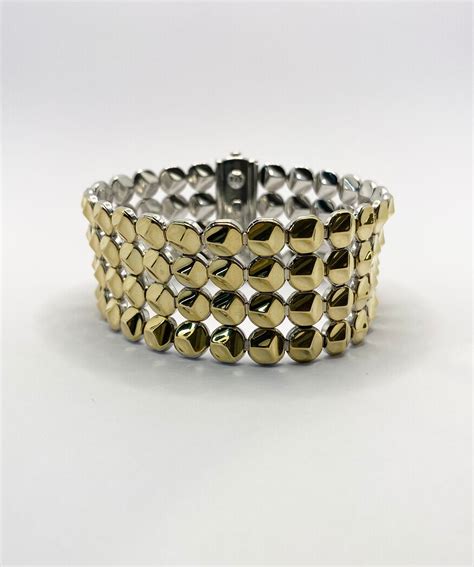 Bracciale Oro Giallo E Bianco 18 Kt Grammi 71 90 Firmato CHIMENTO