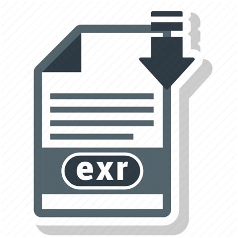 Exr, extension, file, format, paper icon