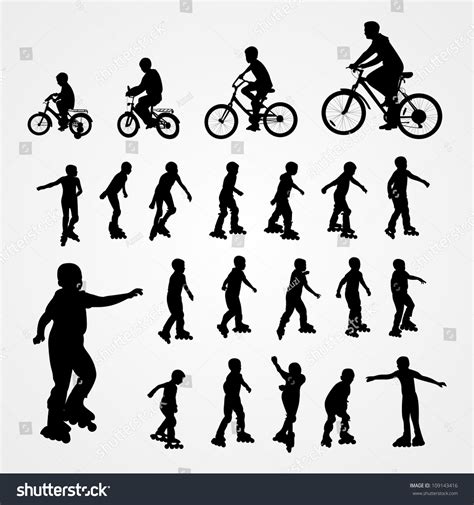 Big Set Vector Silhouette Roller Skating Stock Vector (Royalty Free) 109143416 | Shutterstock