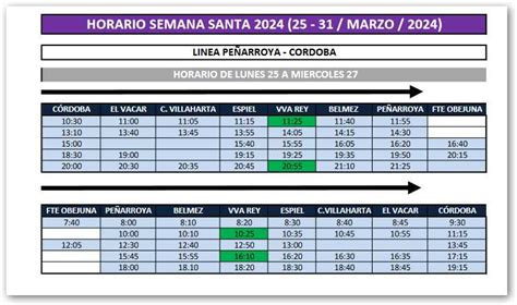 Horarios Autobuses Semana Santa Diariodebelmez