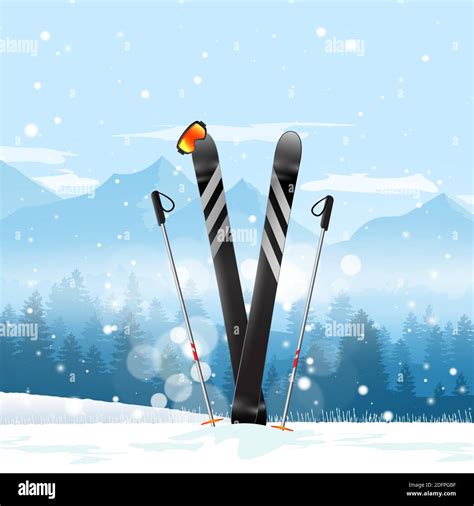 Crossed Skis Vector