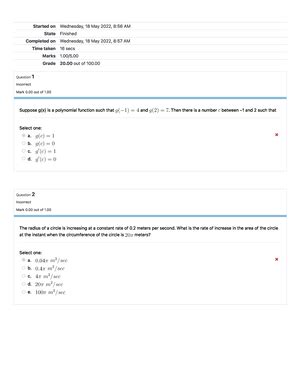 Self Quiz Unit 5 Attempt Review Question 1 Correct Mark 1 Out Of 1