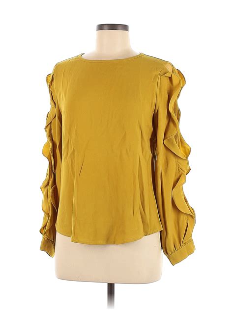 Gracia 100 Polyester Yellow Long Sleeve Blouse Size M 81 Off Thredup