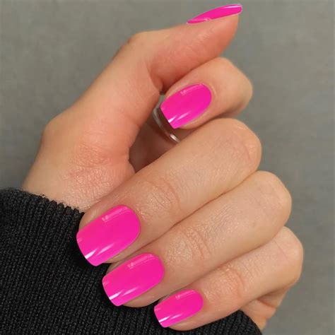 Amazon YIZHUO Semi Cured Gel Nail Strips Hot Pink UV Nails Gel