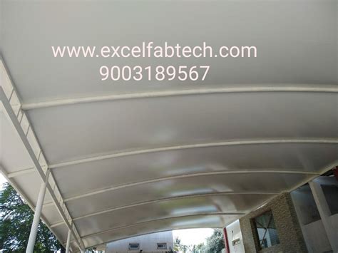 Tunnel PVC Car Parking Tensile Structure Paint Coated At 346 Sq Ft