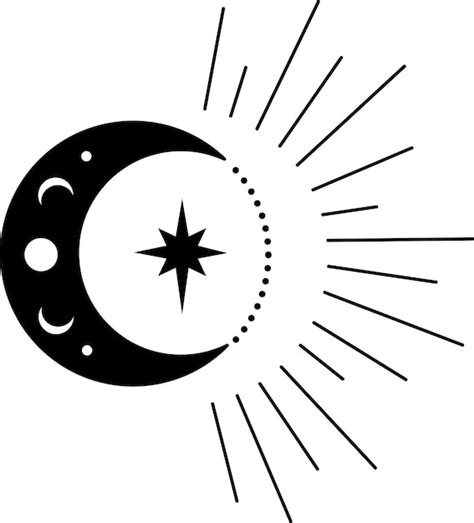 Gold Vektor Svg Astrologie Illustration Halbmond Mit Sternen Und