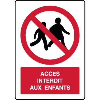 Panneau vertical accès interdit aux enfants Virages