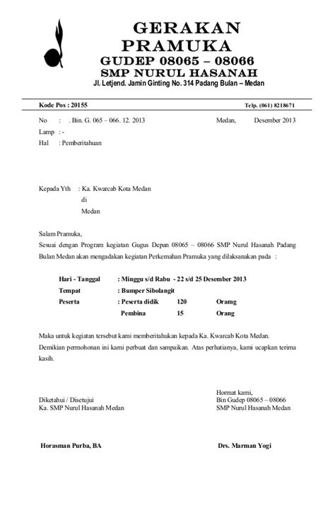 Contoh Surat Undangan Kemah Pramuka Contoh Surat Undangan Kegiatan