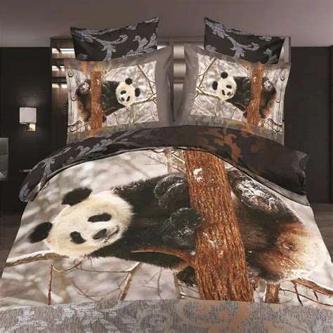 3d Panda Bedspread4pc Panda Bedding Setsqueen Full Size Panda Animal