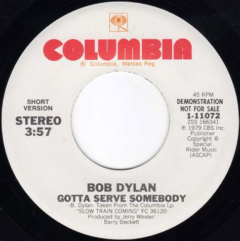 Bob Dylan Gotta Serve Somebody 1979 Vinyl Discogs