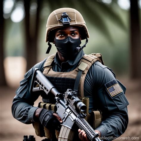Black Soldier's Urban Warfare Training | Stable Diffusion Online