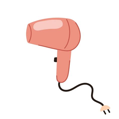 Premium Vector Pink Hair Dryer Icon In Flat Doodle Style Vector