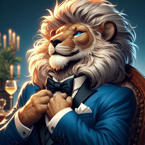 Lion In Blue Tuxedo By Aiartparade On Deviantart