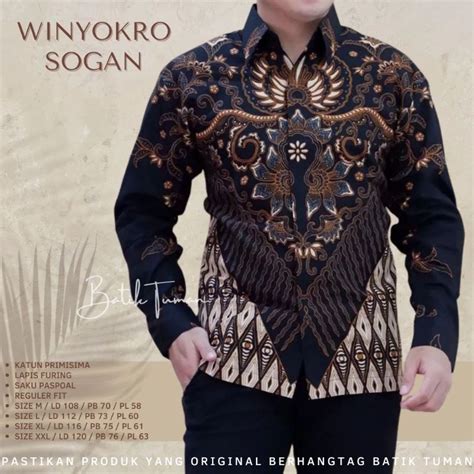 Jual Hem Kemeja Baju Batik Pria Satrio Dewo Batik Laki Laki Slimfit