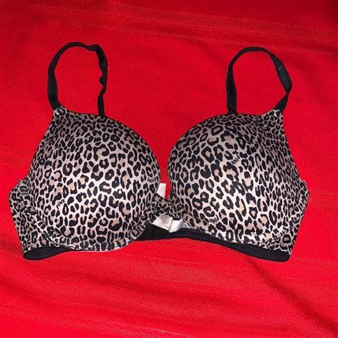 Pink Victoria S Secret Intimates And Sleepwear 34d Pink Leopard Print Pushup Bra Poshmark