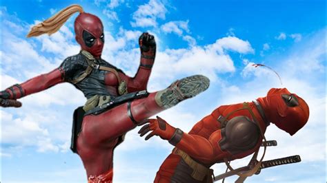 Deadpool Vs Lady Deadpool Gta 5 Epic Battle Youtube