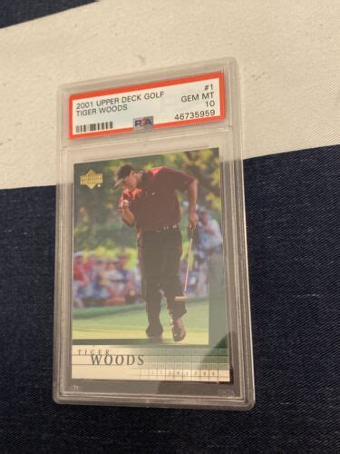 2001 Upper Deck Golf Tiger Woods Rookie Card Psa 10 New Label 📈📈📈🔥🔥🔥 Ebay