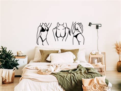 Woman Body Metal Wall Art Set Of 3 Naked Female Body Metal Etsy