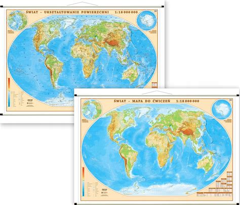 Świat Mapa Ścienna Szkolna Do ĆwiczeŃ Fizyczna Artglob 53799 Zł