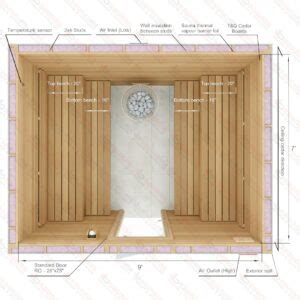 7x9x7 S Custom Indoor Cedar Sauna Kit Bsaunasusa