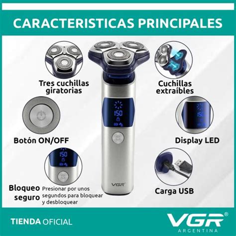 Afeitadora Eléctrica Hombre Shaver VGR V 328 Impermeable Blanco VGR