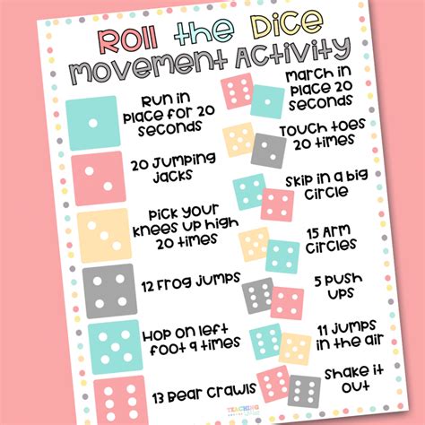 Roll The Dice Movement Break Activity For Preschoolers Teaching