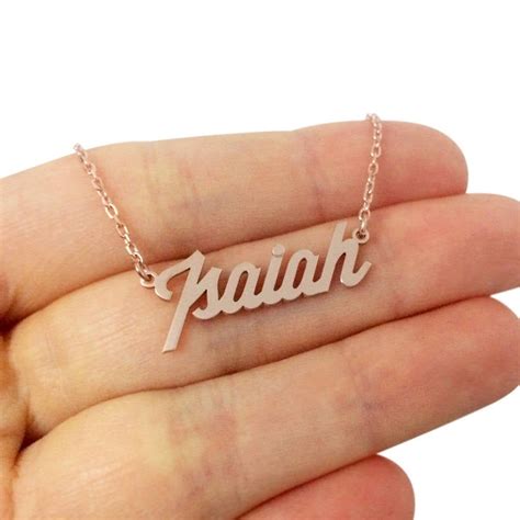 Silver Name Necklace Custom Name Necklace Nameplate Etsy Custom