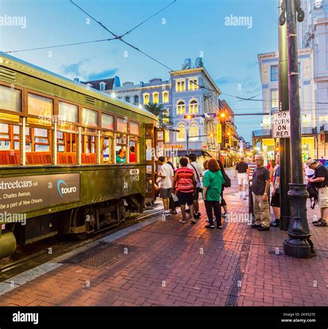 New Orleans July People Travel With The Famous Old Street Car St