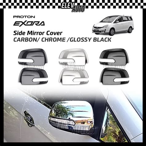 Proton Exora Side Mirror Cover Carbon Fiber Chrome Trim Accessories