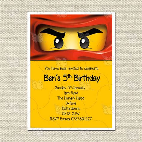 19 Awesome Ninjago Birthday Party Invitation Template Free Like That