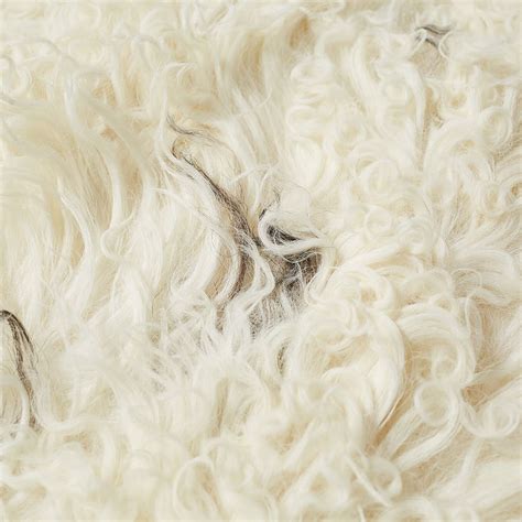 Natures Collection Long Curly Wool Sheepskin Rug Spotted END US