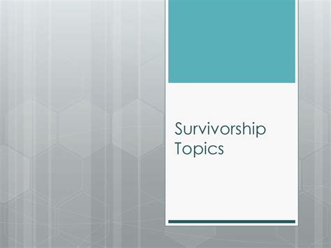 Navigating Your Patients On The Path To Survivorship Ppt Download