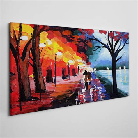 Nowoczesny obraz Na Płótnie Park lampy 100x50 cm Coloray Sklep