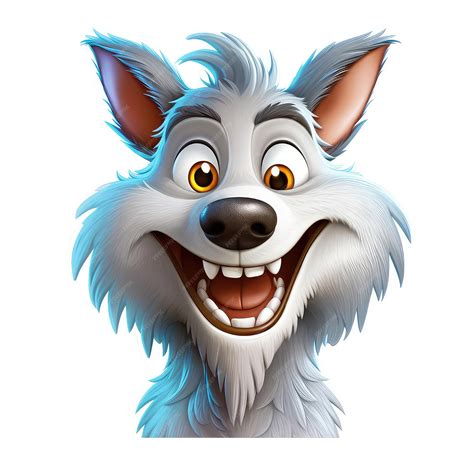 Premium Ai Image Cartoon Wolf Mascot Smiley Face On White Background