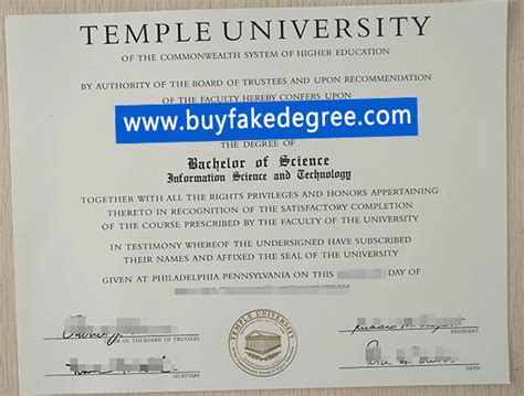 Temple University Degree Sample Buy Fake Diploma Onlinefake Degree