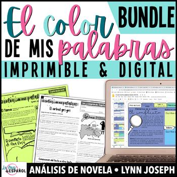 El Color De Mis Palabras Estudio De La Novela Print And Digital Bundle