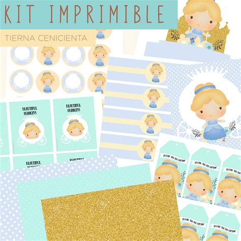 Kit Imprimible Tierna Cenicienta Paper Heaven Digital