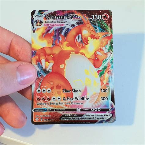 Charizard Vmax Holo Custom Made Pokemon Card Holographic Etsy