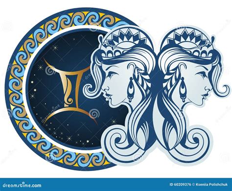 Zodiac Signs Gemini Stock Vector Illustration Of Twin 60209376