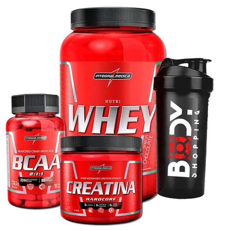 Kit Nutri Whey Protein 900g Creatina 150g Bcaa 90 Caps