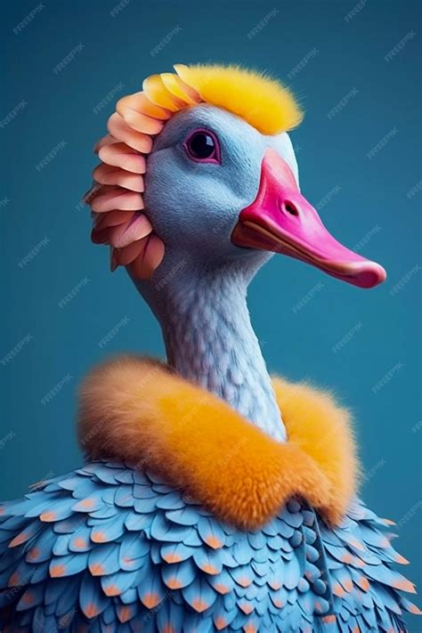 Premium Ai Image Portrait Of A Fashion Goose Illustartion Trendy And