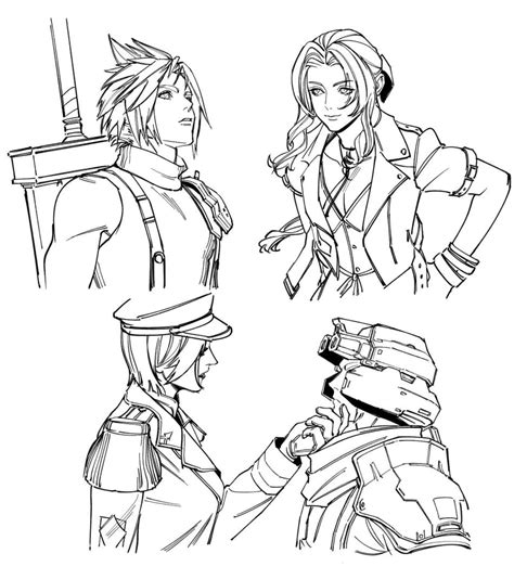 Cloud Strife Aerith Gainsborough And Seventh Infantry Commander Final Fantasy And 3 More