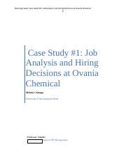 Case Study 1 Job Anaylsis And Hiring Decisions At Ovania Chemical Docx