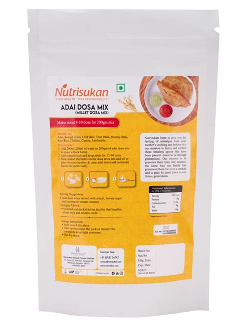 Nutrisukan Adai Dosa Mix Nutritious South Indian Delight For Complete