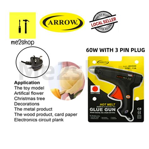 W Arrow Hot Melt Glue Gun With Pin Plug Shopee Malaysia