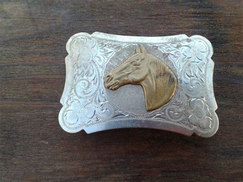 Vintage 1950s Western Belt Buckle Horse Head Rodeo Buckle Etsy