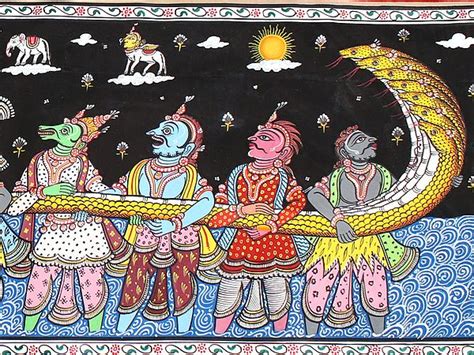 Samudra Manthan | Odisha Painting | Exotic India Art