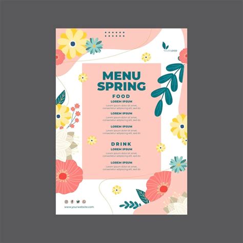 Free Vector Spring Menu Template